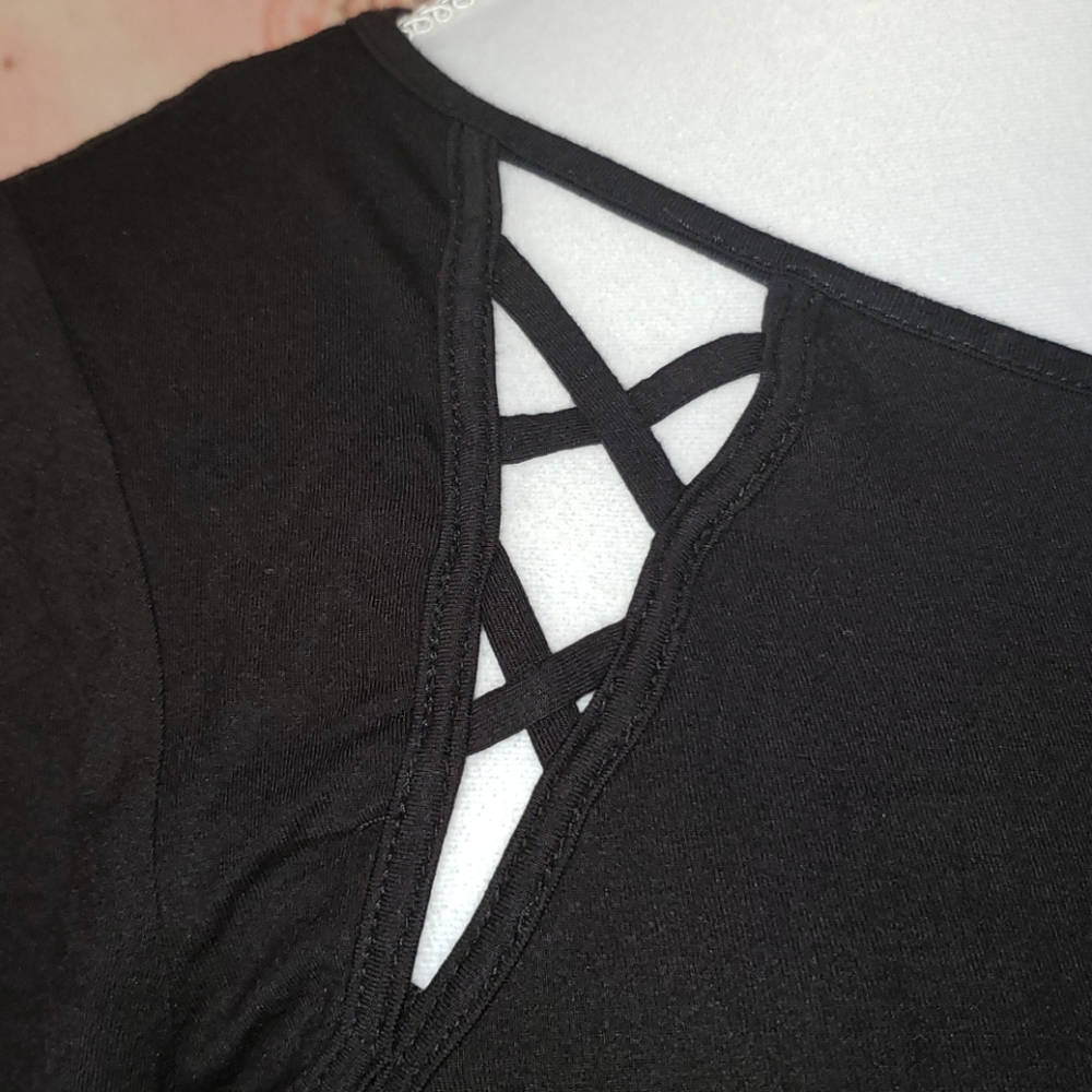 inc International Concepts Black Tee - Picture 3 of 7